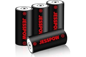 JESSPOW CR123A Batterie, 3,7V Akku Wiederaufladbare für Taschenlampen Kameras Mikrofon Warnsystem, cr 123a batterien – 4 Stück