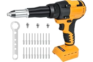 CHENGSUWEI Pistola remachadora profesional para baterías Dewalt de 20 V, remachadora eléctrica de alto rendimiento para metal, plástico, cuero (pilas no incluidas)