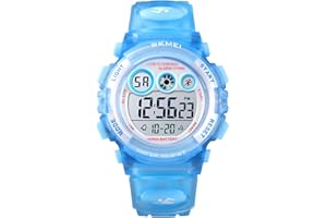 HMJIA Montre Enfant Garcon Fille pour 5-16 Ans, Montre Numérique Enfant étanche 5ATM avec Alarme/Date/Chronomètre/LED