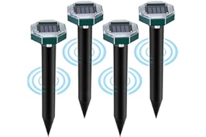 CABLELERA Solar Maulwurfschreck 4 Stück,Maulwurf vertreiber,Um wühlmäuse zu vertreiben,Ultraschall Maulwurfschreck für Vertreiben Wühlmäuse,wühlmäuse vertreiben,Maulwürfe vertreibens,Wühlmausschreck