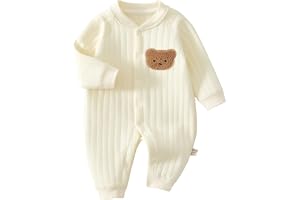 TootyTots Nyfödda unisex sparkdräkt, långärmad overall 100 % bomull mjuk och bekväm, för utomhuskläder och sovkläder, lämplig