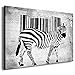 Produktbild Fotoleinwand24 - Banksy Graffiti Art "BARCODE ZEBRA" / AA0020 / Fotoleinwand auf Keilrahmen / Schwarz-Weiß / 60x40 cm