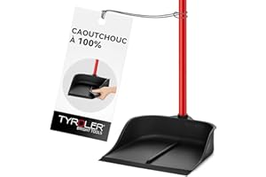 TYROLER BRIGHT TOOLS Pelle Ramasse Poussière à Manche Long Verticale 90 cm de Tyroler – Ramassette en Caoutchouc Adhérente au Sol pour Ramasser Efficacement Poussières, Poils et Déchets