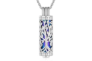 Davaco Collar Árbol de la Vida Plata 925 con Urna para Cenizas Joya Memorial Unisex Amuleto Espiritual para Hombre y Mujer con Estuche Regalo Emotivo
