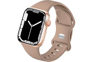 HdanMole Kompatibel mit Apple Watch Armband 38mm 40mm 41mm 42mm 44mm 45mm 46mm, Weiches Silikon Sport Armband Ersatz für iWatch Series 10 9 8 7 6 5 4 3 2 1 SE Herren Damen, Nussbaum
