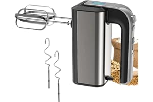MOKEKA Sbattitore Elettrico da 800W - Fruste Elettriche Professionali con 5 Velocità Regolabili, Set di 2 Fruste e 2 Ganci in Acciaio Inox - Design di Espulsione a un Pulsante per Uova