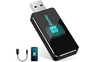 AQUOTA Adaptateur de Voiture Android sans Fil - Convertit la Voiture Android sans Fil en Voiture sans Fil - Adaptateur Mains Libres pour Voiture - USB C/A Super Rapide et Stable (Ferreux for Carplay)