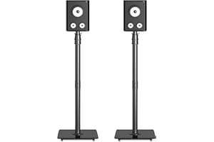 Suptek Heavy-Duty Floor Standing Speaker Stands Pair | Anti-Tip Rear Surround Sound Stands for Bose, JBL, Sony | 86-113cm Height Adjustable, 10kg Capacity, Tool-Free Assembly (SFM001)