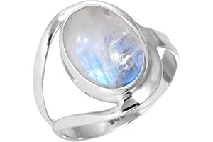 JEWELOPORIUM 925 Sterling Silber Handgemacht Ring for Frau 10x14 Oval Edelstein Statement Schmuck for Gift (99021_R)