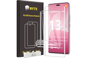 WFTE Kompatybilna z osłoną ekranu Xiaomi 13 Lite, [2-pak] elastyczna folia ochronna na ekran TPU [pełne pokrycie] [HD Clear] [bez pęcherzyków powietrza] [obsługa odblokowywania odcisków palców]