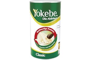 ‎YOKEBE Yokebe Classic - Diätshake zum Abnehmen - glutenfrei und vegetarisch - Mahlzeitersatz zur Gewichtsabnahme mit hochwertigen Proteinen - 500 g = 12 Portionen