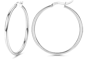 FIOROYAL Pendientes Aros Plata de ley 925,Pendientes Aro Hipoalergenicos Mujer,Aros Grandes Medio Pequeño Mujer,Pendientes de Aro Plata 13/15/20/25/30/40/50mm