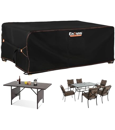 Enzeno Tuintafelhoes Waterdichte,250x180x90cm Tuinmeubelafdekking Outdoor Tafelhoes,420D Oxford-Stof Tuinmeubelhoes,Beschermhoes voor Tuinmeubelen Winddicht Afdekhoes voor Tafel en Stoelen