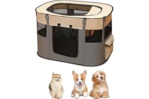 WAVATA Box pieghevole per animali domestici, 70 x 55 x 40 cm, Oxford impermeabile per cani, conigli, gatti e porcellini d'India, per interni ed esterni (grigio)