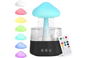 MIFXIN Umidificatore a forma di nuvola con luce LED a 7 colori, diffusore di oli essenziali per aromaterapia, micro umidificatore con telecomando, fontana da scrivania, comodino, per dormire,