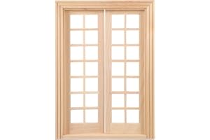 Milisten Mobilier miniature porte en bois 1:12 28 panneaux modèle de meubles accessoires maison de poupée photo 19,5 x 13,9 cm