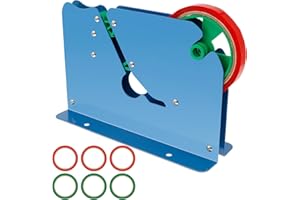 CAFFNEY Food Bag Neck Sealer Machine Plastic Bag Sealer Cellotape Sellotape with Trimmer 6 Roll Tapes Bag Sealing Tape Dispenser with Sharp Blade Metal Sealing Machine for Fruit Greens Meat Packaging