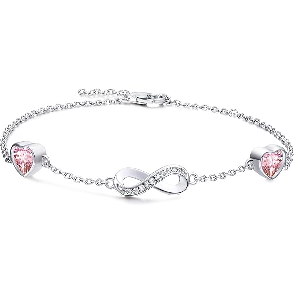 Delicato Bracciale Con Catena A Mano In Cristallo In Argento • Gioielli - Foto 7