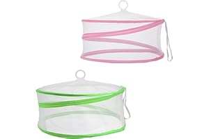 WIDDLE GIFTS LTD Mesh Food Cover Tent Pop Up Mesh Ideal for Kitchen Outdoor Picnic BBQ Supplied in 2 Assorted Colours 30cm x 13cm