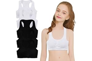 POWER FLOWER Sujetadores Deportivos sin Costuras para Niñas con Almohadillas Removibles Sujetadores Multicolor para Niñas Sujetadores de Correa Ancha para 8-14 Años