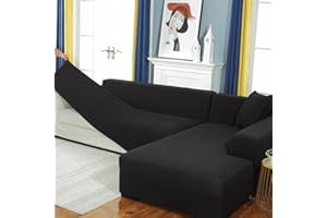 BOLUXIU Housse de canapé, Housse de canapé Extensible d’Angle Housse de canapé Extensible pour 1/2/3/4 Places (Le canapé d’Angle en Forme de L en nécessite Deux)