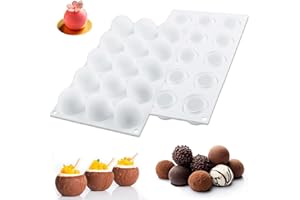 Honicemar Lot de 2 Moules Silicone Sphere, Antiadhésifs en Moules à Chocolat de Sphères Boule Balle 15 Cavités pour Chocolats Gelées Glaces Mousse de Dôme et Décoration de Gâteau