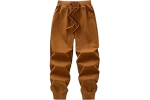 WIYOSHY Pantalones de chándal de algodón con cordón de Color sólido para niños y niñas