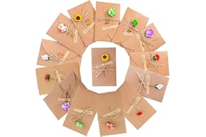 SLOSH 20 Tarjeta Kraft Felicitacion Cumpleaños Bebe Regalo y Sobres Tarjeta Navidad Boda Felicitación Papel (20 pcs)