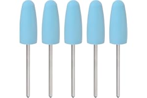 sourcing map 5Stk Gummi Polieren Bit Silikon Schwabbelrad 600 Grit 10mm Durchm. Montierter Schleifkopf für ElektroschleiferDrehwerkzeug Kegel Form