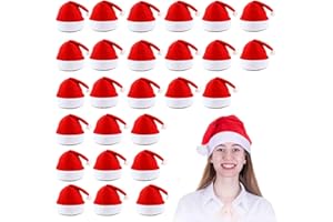 VFZILH 24 Stück Weihnachtsmütze Mehrpack,Übergröße Nikolausmütze Erwachsene Nikolausmützen,Weihnachtsmützen,Große Menge Nikolausmütze Set,Weihnachtsmütze Erwachsene