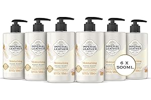 Imperial Leather Moisturising Hand Wash, Cotton Flower & Vanilla Orchid, Antibacterial, Signature Oil Blend, Gentle Skin Care, Bulk Buy Pack of 6 x 500ml
