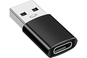 Mepsies Adaptador USB a USB C, Adaptador USB C Hembra a USB 3.1 Macho, Adaptador USB C a USB A Compatible con iPhone 11 12 13 14 Pro MAX, Samsung Galaxy S22 S21 S20, MacBook, PC, Portátil (Negro)