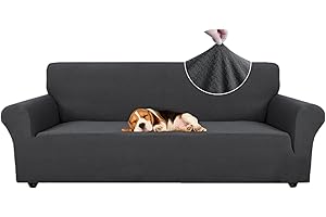 Ystyle Copridivano 4 Posti con Braccioli, Elasticizzato Copri Divano Antigraffio Gatto Cani, Universale Moderno Fodere Copridivani, Elastico Copripoltrona Antimacchia Antiscivolo, Grigio