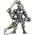 LHHA Strong Man Keychain Bodybuilder Fitness Gym Dumbbell Strength Sport Keyring Gift for Bodybuilding Weightlifting