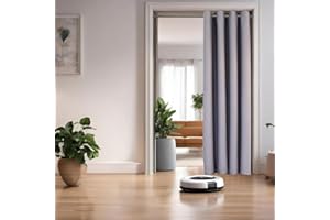 tinycurtains, Tenda per Porta o Armadio con Asta telescopica, Facile da installare in 1 Solo Minuto Senza forare (Tenda Grigio Chiaro + Asta d'Argento, Larghezza Porta 55-90 cm)