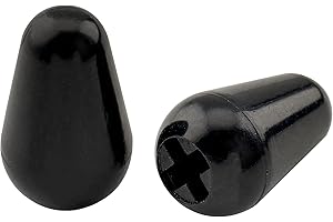 Musiclily Pro Inch Size Thread Plastica Tip Selettore a 5 Vie Toggle Switch per Chitarra Elettrica, Nero (2 Pezzi)