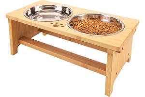 Raised Dog Bowls Medium, Elevated Dog Bowls for Feeding Food Water, Dog Water Bowl with 2 Stainless Steel by Nothing burger