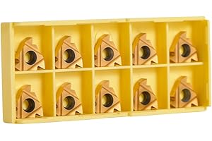 WYTINO 3/8″ 16ER AG60 Fresa per Inserti in Metallo Duro CNC Inserti Utensile per tornio, 10Pz/set lama inserto da Taglio Indicizzabili, CNC Tornio Carburo Indexable Filettatura Tornitura Tool