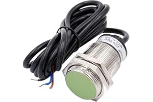 Heschen Sensor de proximidad inductivo PR30-10DN2 tipo cilíndrico, detección de 10 mm, M30 redondo, 12-24VDC 3 cables, blindado, NPN, NC (normalmente cerrado) CE