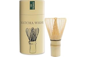 tiorhooe Matcha Whisk - Handmade Chasen, Crafted by Artisans. Ideal for Daily Matcha Prep, Ensuring Smooth Frothy Blends (100-prong)