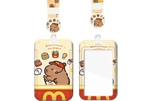 CATOR Capybara Porte Badge,Capybara Tour de Cou Badge, Strap Neck avec Swivel Lobster Clasp,pour Travailleur Infirmier Enseignant Étudiant
