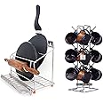 12FOR COLLECTION Big Size Stainless Steel Cup Stand, Coffee and Tea Mug and tawa chakla belan Stand for Kitchen Organizer