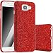 Produktbild FINOO | Samsung Galaxy A5 2017 Rundum 3 in 1 Glitzer Bling Bling Handy-Hülle | Silikon Schutz-hülle + Glitzer + PP Hülle | Weicher TPU Bumper Case Cover | Rot