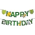 Safari Animal Birthday Banner - Jungle Themed Party Decoration for Safari Birthday Parties
