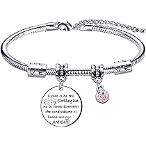 GUOYU Braccialetto idee Regalo Collega Bracciali Regali Collega Donna Colleghe Amicizia Porta chiavi Regalo per Colleghi Che va via Grazie Pensione Regali per Colleghe Amica Maestra