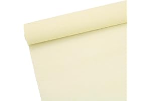 ODETOJOY Rouleau de guirlande en papier crêpe de qualité supérieure de 70g pour la fabrication de fleurs, blanc, vert, rose, 25 cm de large, 2,5 m de long(beige, jaune pâle)