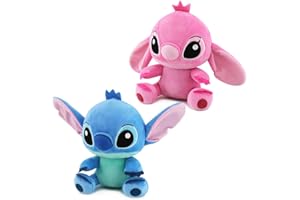 URACON Stitch Peluche, 2pcs Stitch Peluche Plush Dolls Giocattoli Bambole Carine Giocattoli Soft Animal Doll per Bambini Adulti e Fan Compleanno Regali