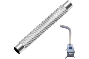 AIRBER Stainless Steel Chimney Pipe, Flexible Flue Exhaust - 50 X 6 Cm, Adjustable Vent Hose for Wood Log Burning Stoves