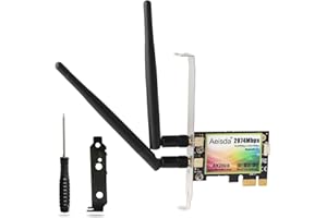 AEISDA WiFi 6 Scheda WiFi PCIE con Bluetooth 5.2, WiFi 6 AX200 Chipset, 802.11ax Dual Band (2,4 Ghz/5 Ghz) Scheda di Rete Senza Fili con MU-MIMO, Latenza Ultra Bassa, Scheda WiFi 6 per Windows 11/10
