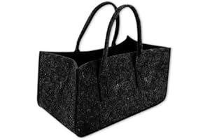 Close Up Felt Bag Firewood Bag Felt Basket Firewood Basket Felt Newspaper Rack Shopping Bag Shopper Newspaper Basket Approx. 50 x 25 x 25 cm (Anthracite)